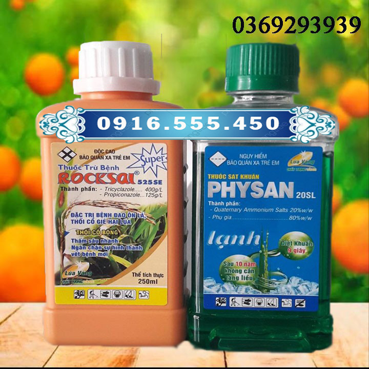 Cặp rocksai & physan thuốc trừ nấm bệnh và vi khuẩn hại lúa