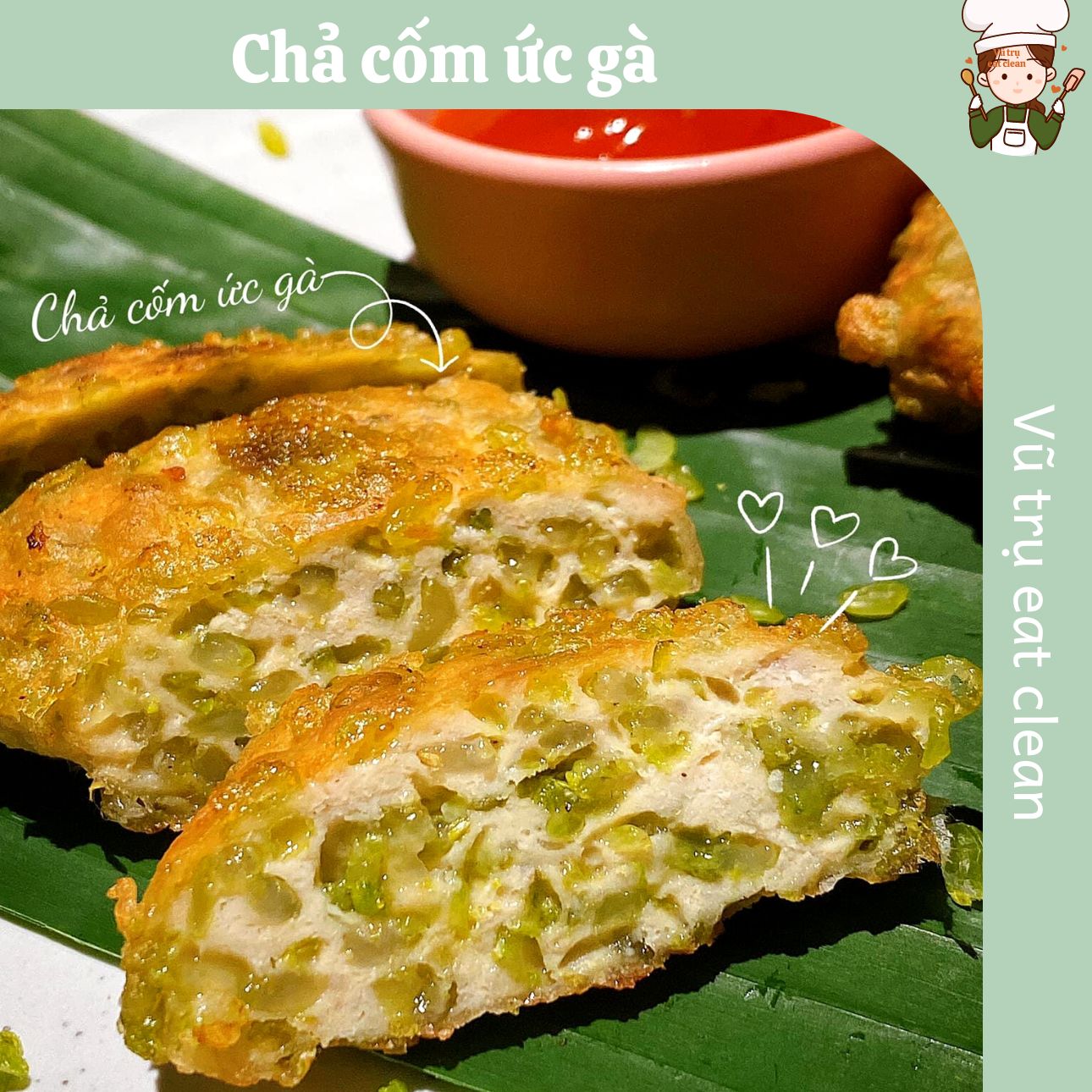 Chả cốm ức gà eat clean healthy