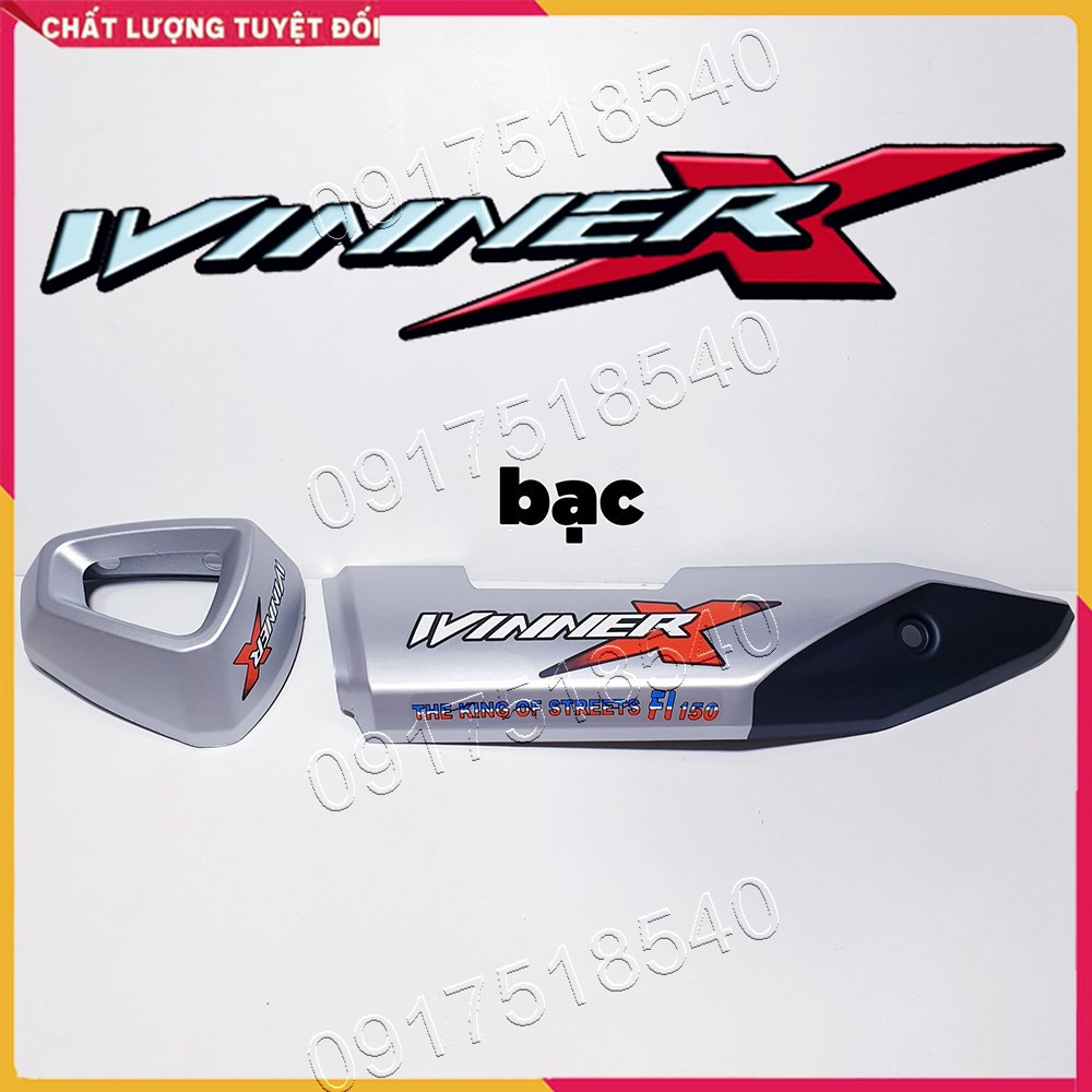 Ốp pô xe winner x v2 v3 màu bạc in tem winner x