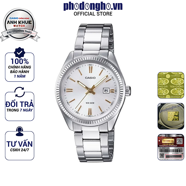 Đồng hồ nữ dây kim loại casio anh khuê ltp-1302d-7a2vdf
