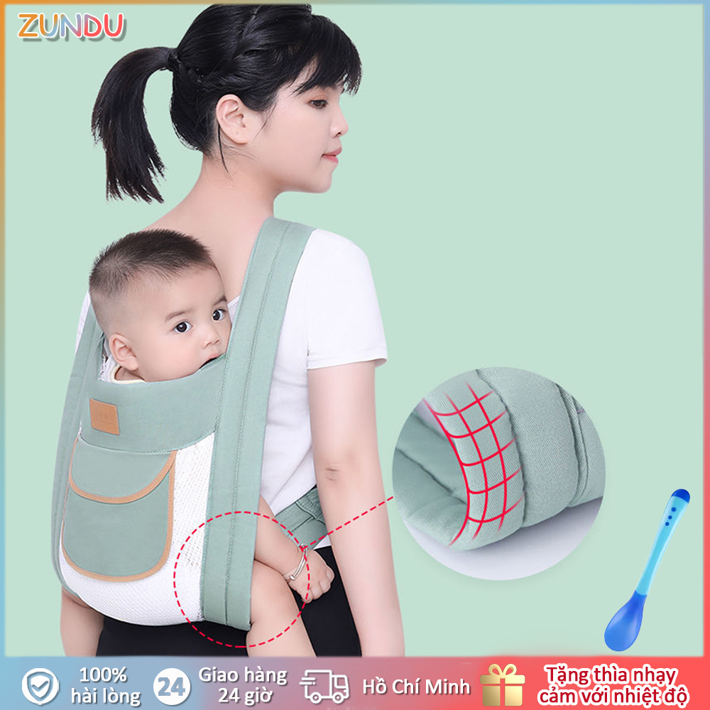 Địu em bé, địu em bé thoáng khí mới, có thể địu trước và sau, địu em bé thoải mái, an toàn và có thể điều chỉnh, dùng được trong mọi mùa