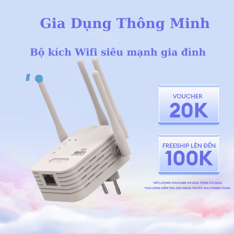 Kích Sóng Wifi 4 Râu (2 Râu) Ăng Ten Phát Xuyên Tường Chuẩn N Tốc Độ 300mbps Màu Trắng Cục Kích Wifi Bộ Kích Sóng Wifi Thu Phát Mở Rộng Khuếch Đại Sóng Wifi USB Wifi Kiêm Router Wifi Băng Tần Rộng -  LifeTime Store