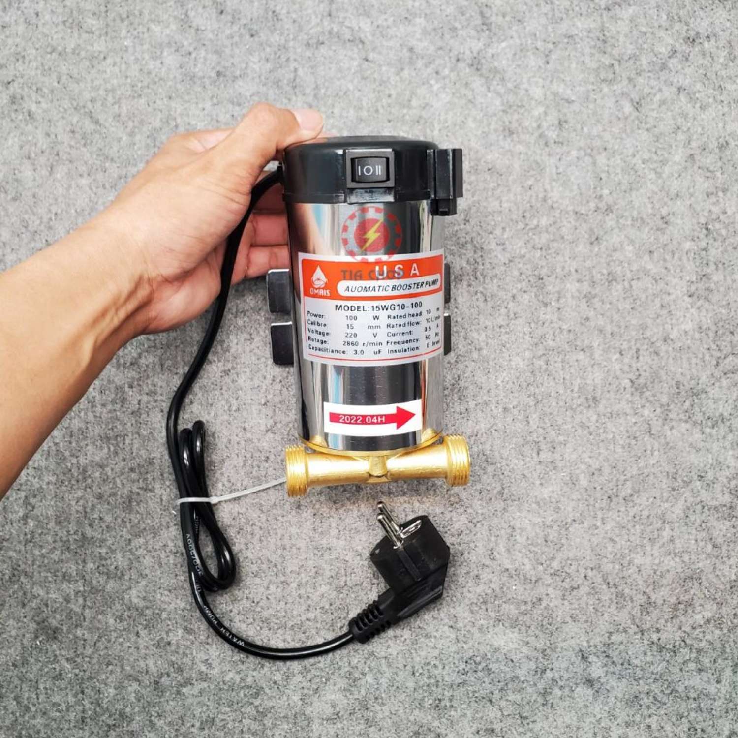 Máy bơm tăng áp cho máy giặt, dàn máy bình nước nóng lạnh, tưới cây vòi nước gia đình 100W 150W Rờ le tự ngắt - Dây đồng