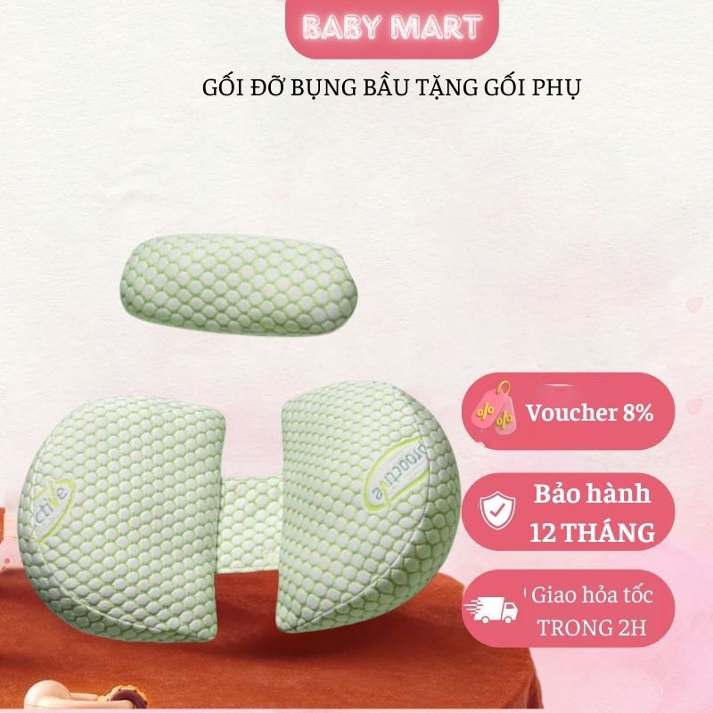 Gối bầu cánh tiên cao cấp bidole hỗ trợ giảm đau lưng cho mẹ bầu - gối đỡ bụng cho bà bầu ngủ ngon chất liệu cotton mềm mại co giãn tốt - đai đỡ bụng bầu cho mẹ