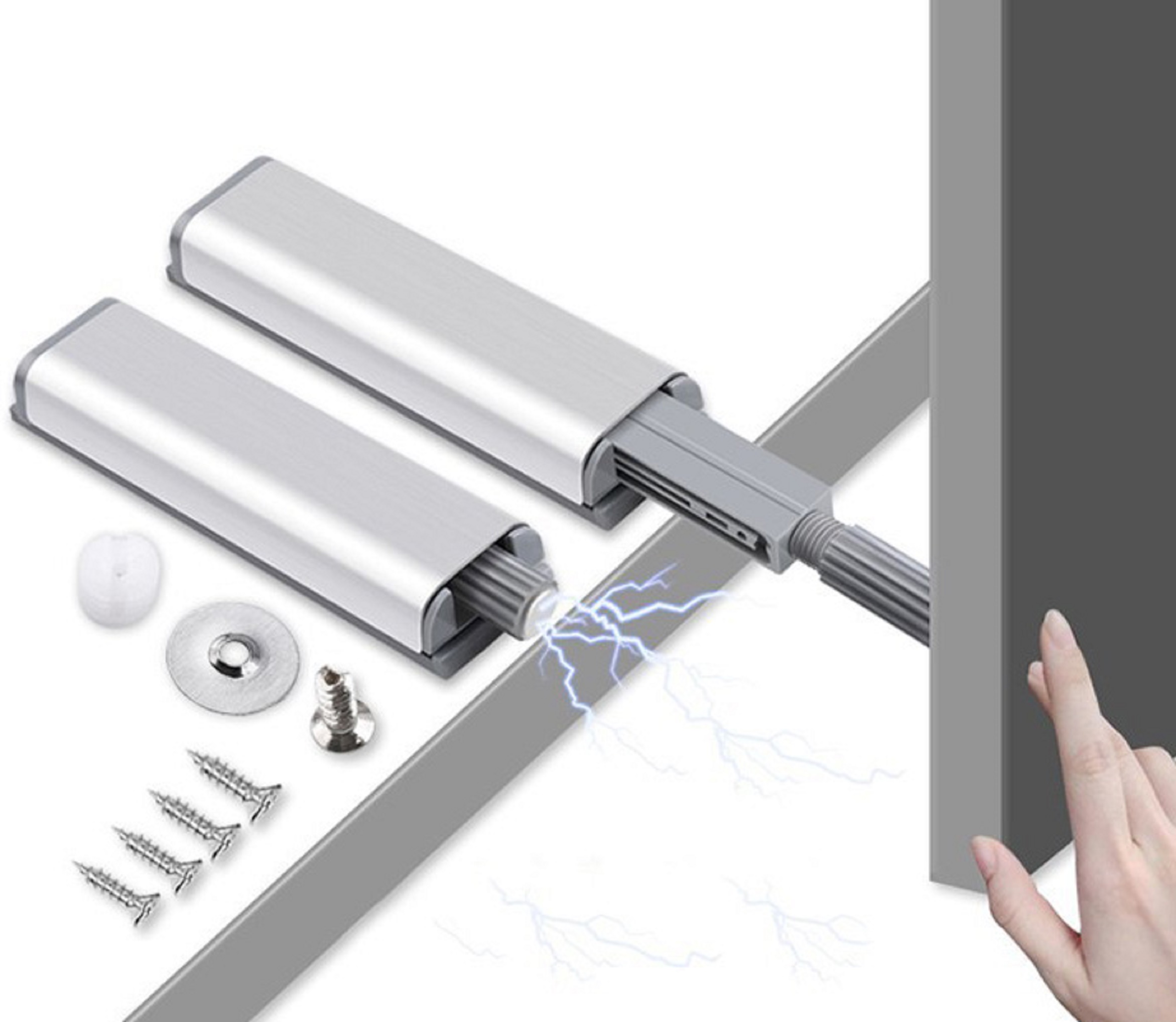 Nút nhấn-mở, hít cánh tủ nam châm inox