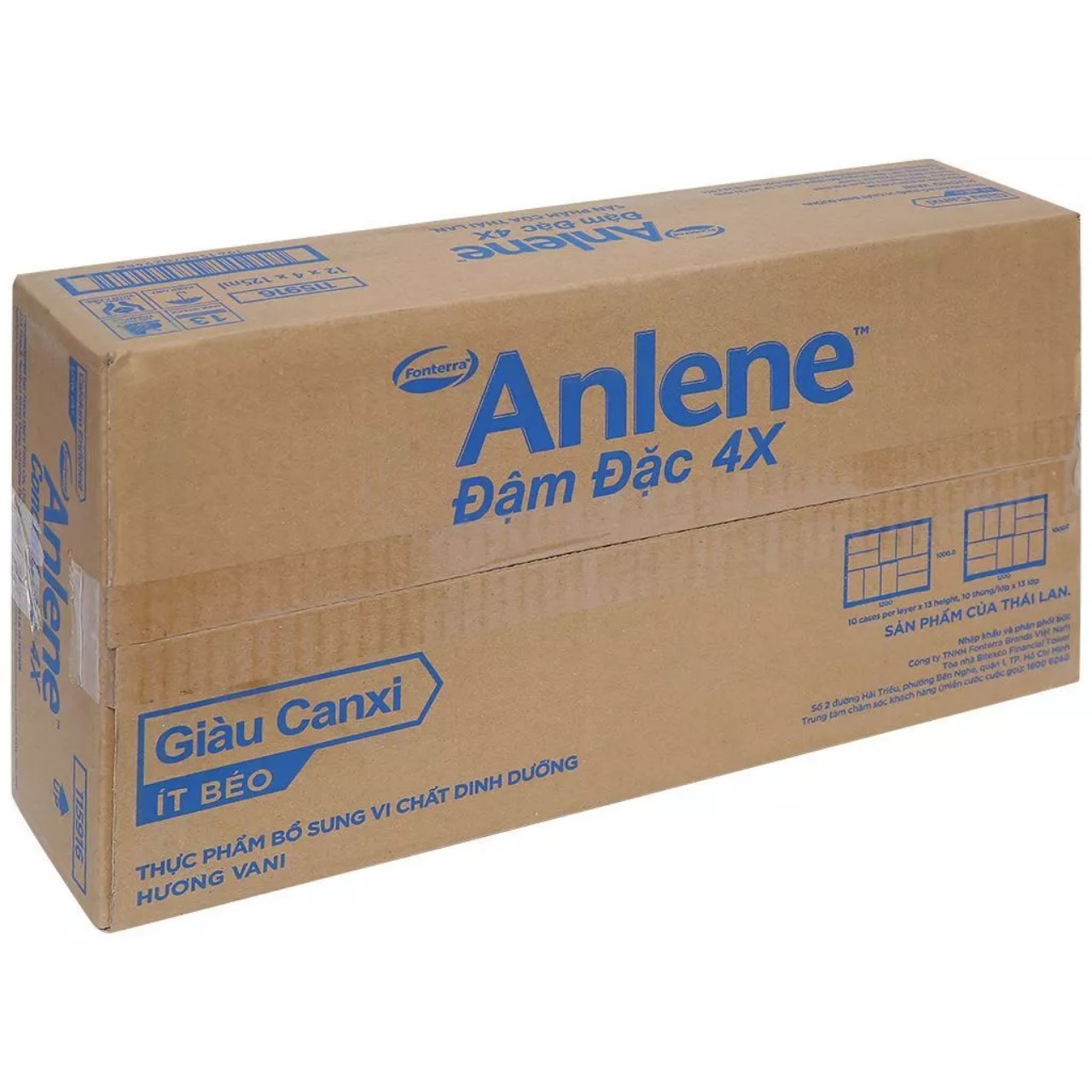 Thùng 48 hộp Sữa Bột Pha Sẵn Anlene Đậm đặc 4x Hương Vani