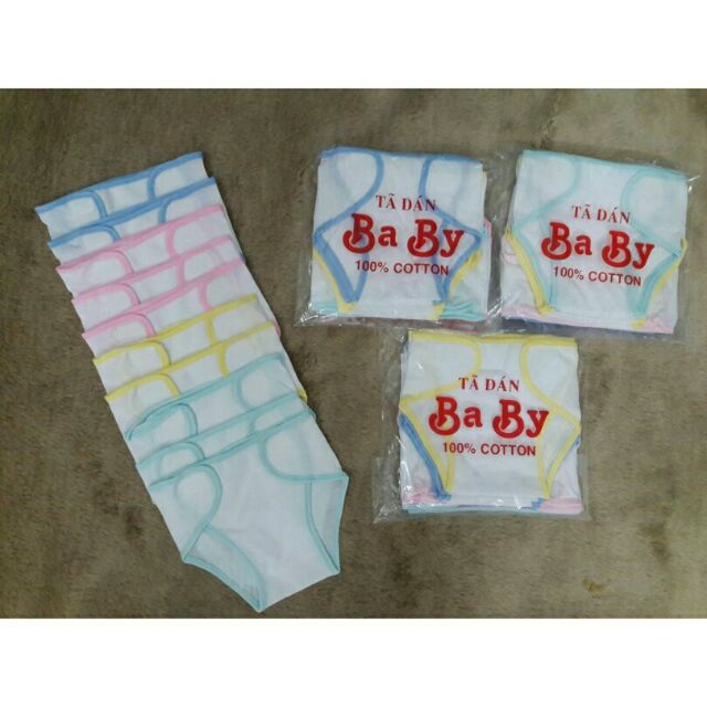 Combo 5 tã vải dán cotton size 1-2-3