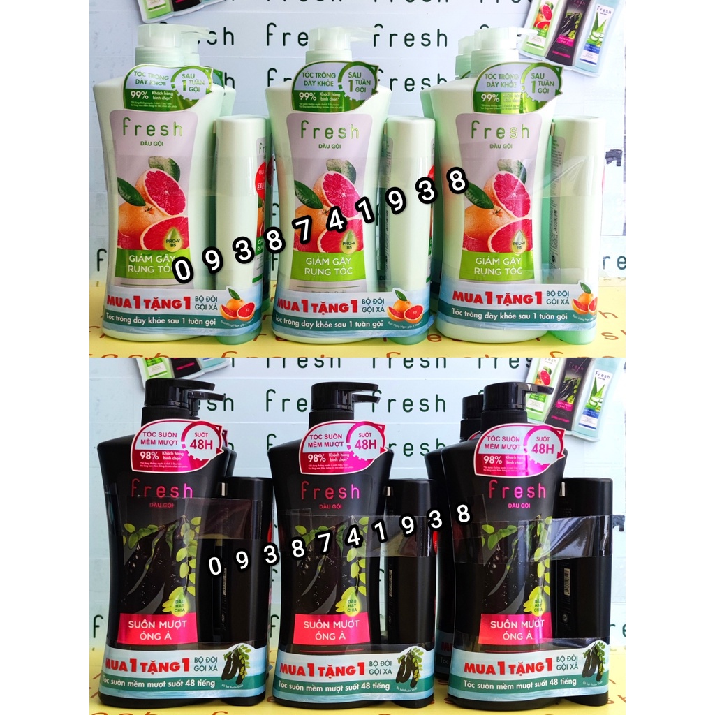 Dầu gội bồ kết, dầu gội bưởi giảm gãy rụng fresh