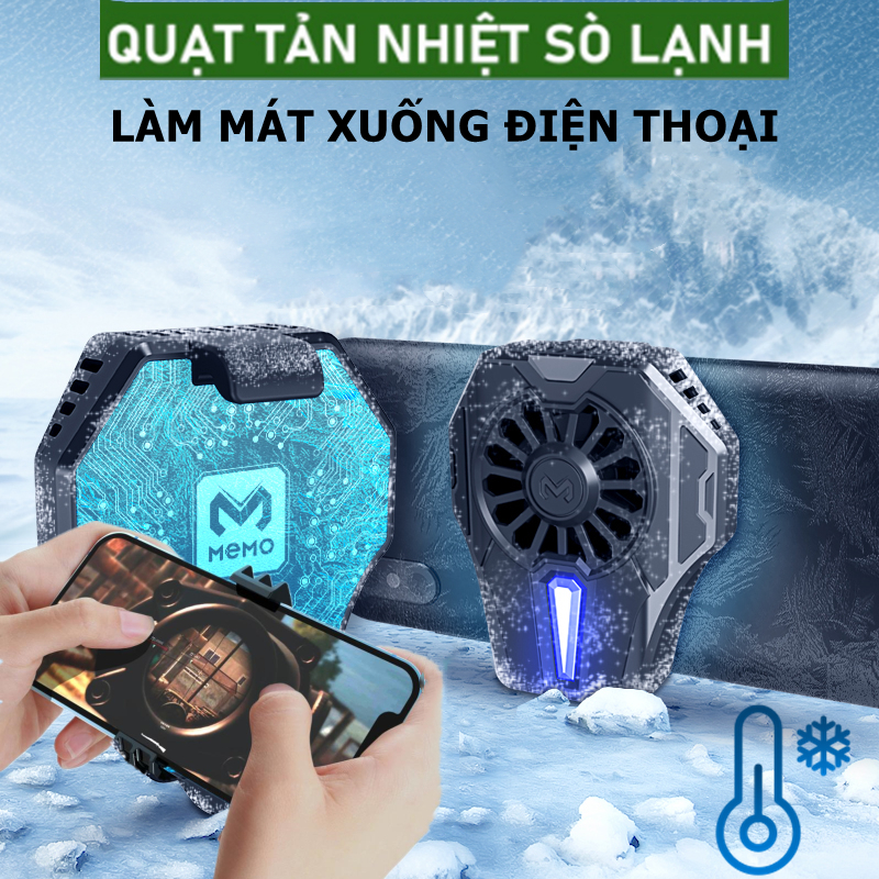 MEMO DL01 Quạt tản nhiệt gaming cho điện thoại Quạt tản nhiệt điện thoại Công nghệ làm mát bán dẫn Mini quạt tản nhiệt gaming cầm tay PUBG bộ tản nhiệt chơi game di động [Hàng tồn kho Việt Nam]