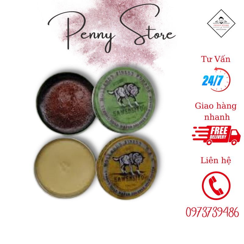 Sáp Vuốt Tóc Nam Sawensito - Sáp Cứng Sói Vàng, Sáp Mềm Sói Xanh 100g