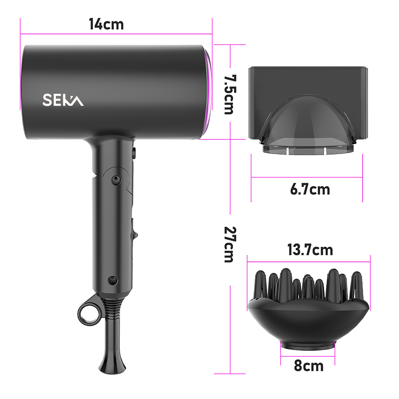 Máy sấy tóc 2 chiều nóng lạnh SEKA SK2008 tạo kiểu với 3 chức năng sấy tặng kèm loa sấy tạo kiểu tóc