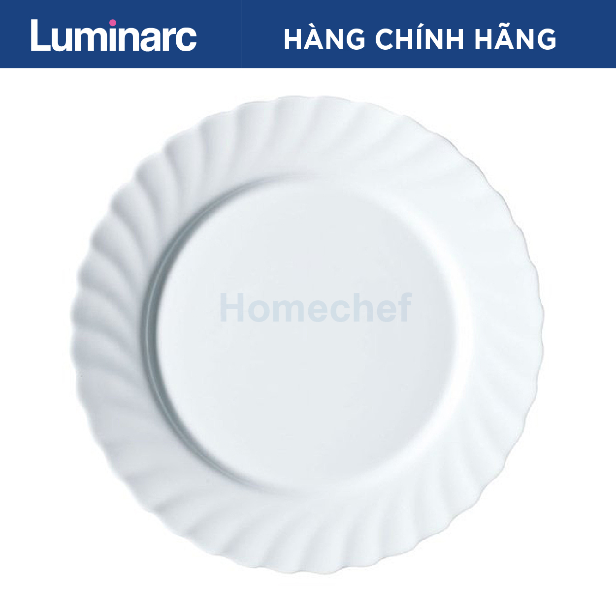 Đĩa nông lòng thủy tinh Luminarc 27cm Trianon 68977 dùng được lò vi sóng và máy rửa bát