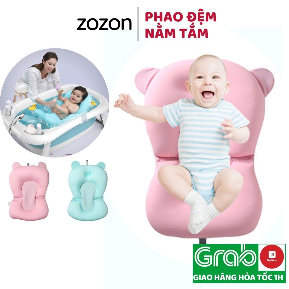 Lưới tắm cho bé phao nằm tắm đệm tắm bồn tắm lưới tấm lót chậu tắm thau tắm đỡ lưng và đầu cho trẻ chống trơn trượt bảo vệ xương sống lưng và xương cổ gáy đai thắt phù hợp nhiều loại bồn tắm