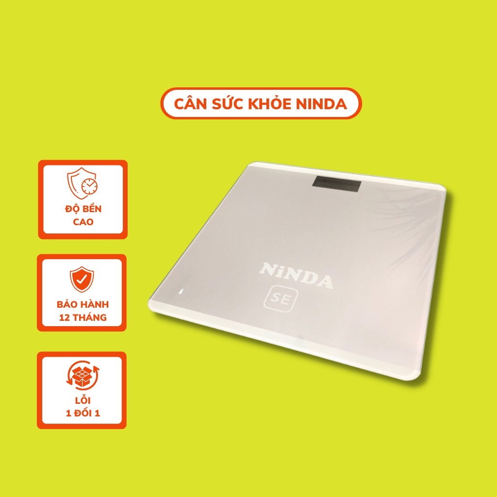Cân sức khoẻ điện tử NiNDA, Kính Cường Lực, Cân Chính Xác Cao