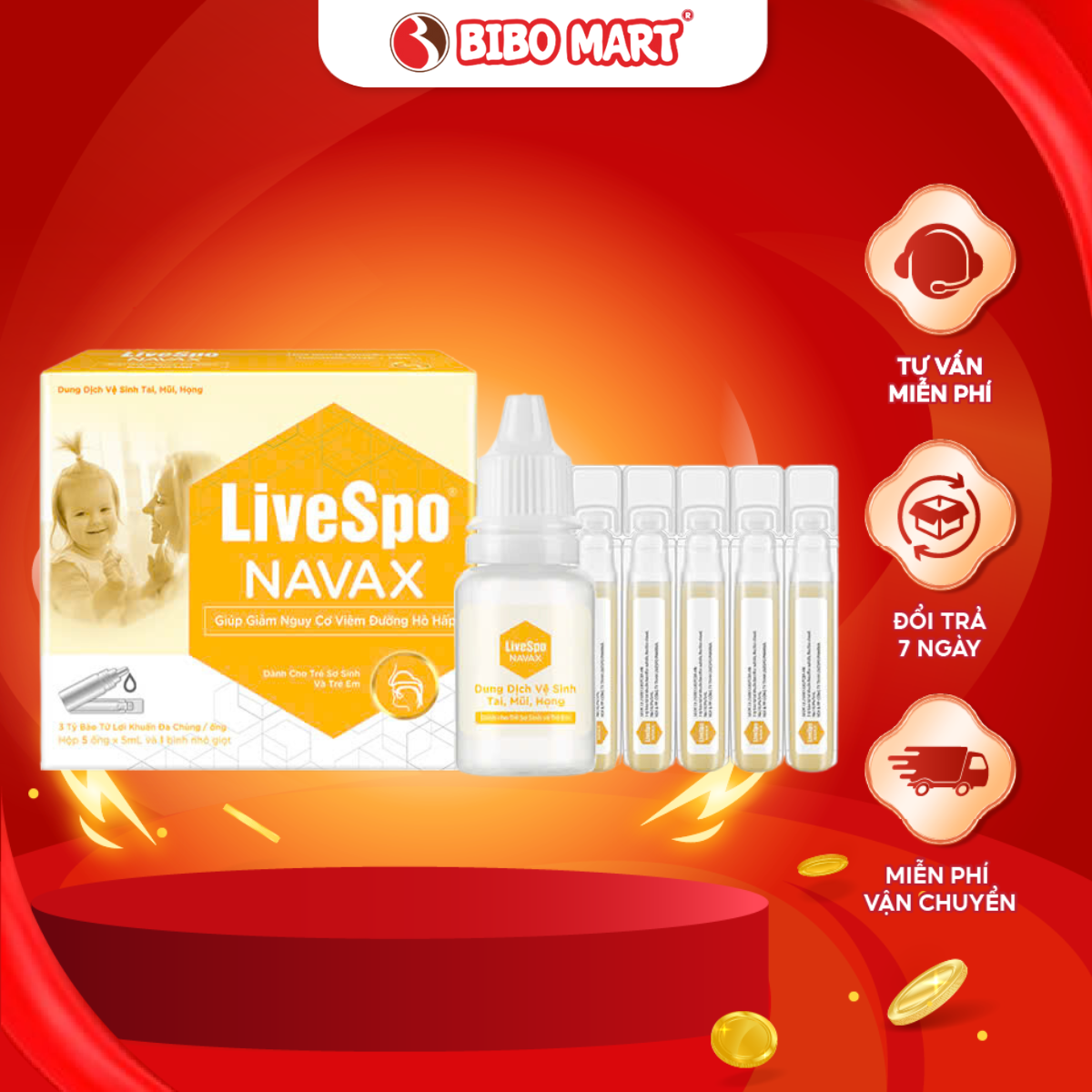 [QT] Dung Dịch LiveSpo Navax Cho Bé Sơ Sinh 5 Ống - Bibomart