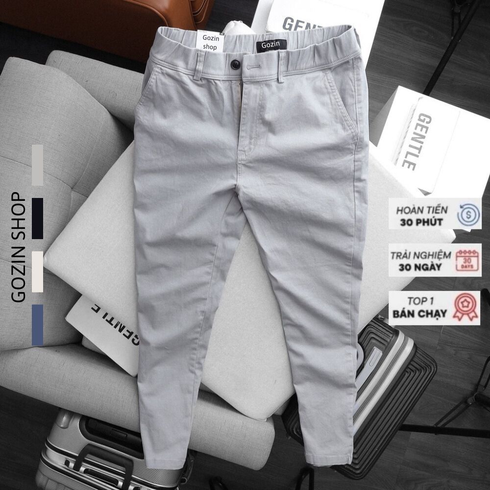 Uần kaki nam form slim fit gozin chất vải kaki cotton co giãn thoáng mái ja20