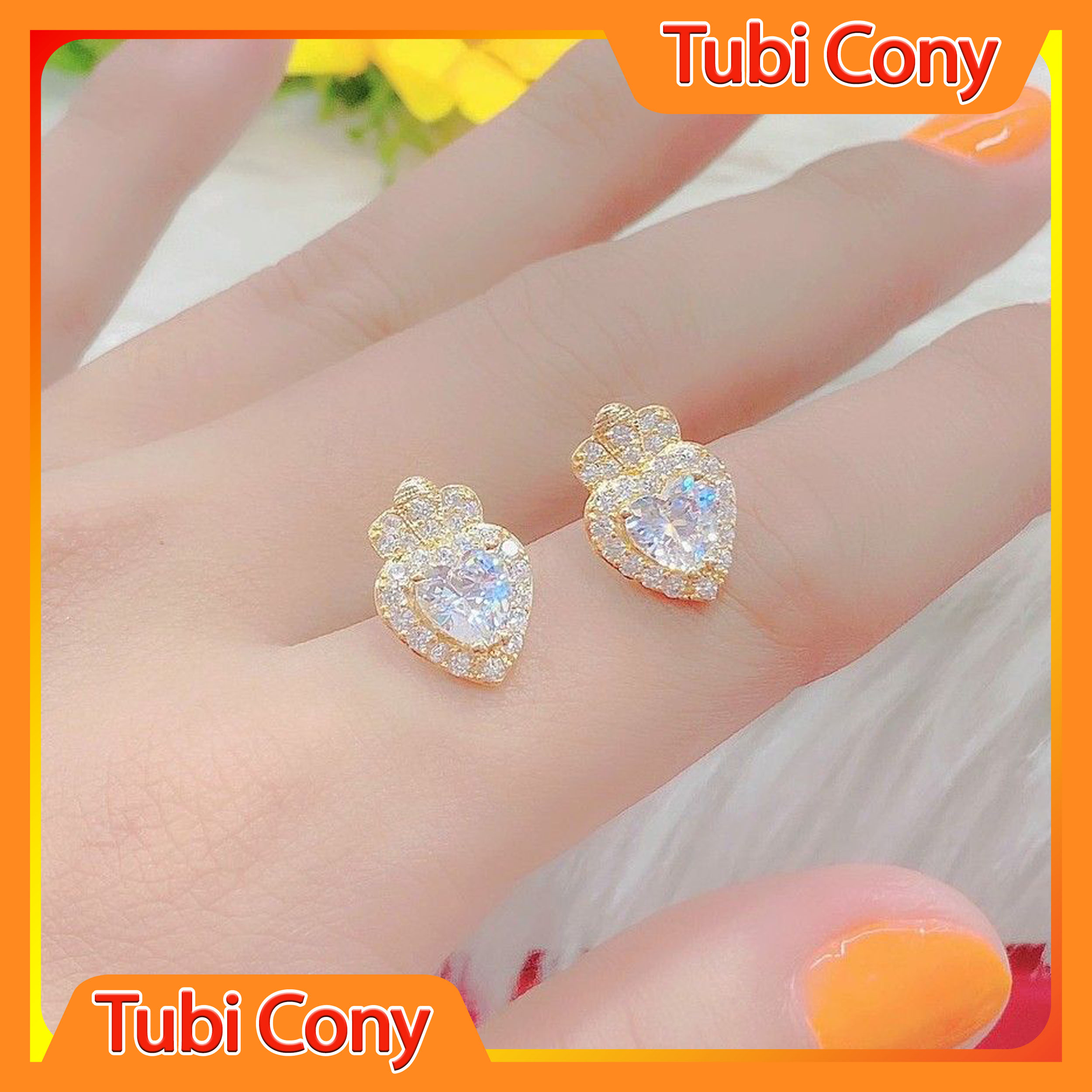    B1245   Đôi bông tai nữ mạ vàng 18k phong cách trẻ trung - Mang đi chơi đi tiệc rất đẹp 