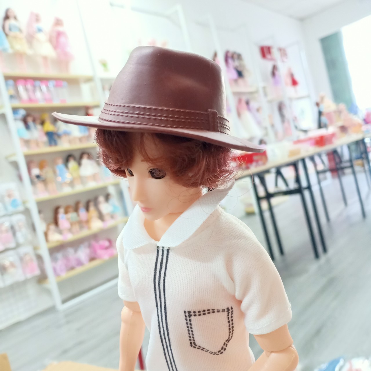 Mũ đội đầu Nam -Phụ kiện thời trang Búp bê ken cao 30cm