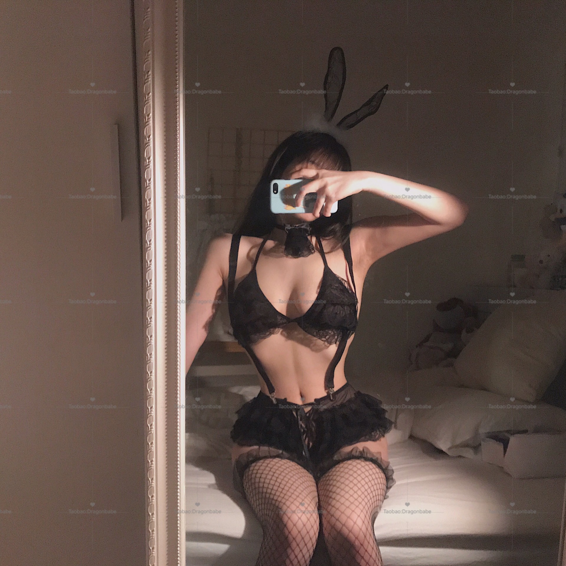 Đồ ngủ Cosplay tai thỏ 2 mảnh sexy