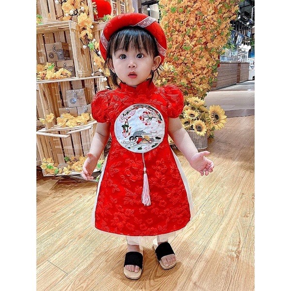 Áo dài cách tân kèm mấn cho bé 🌸❣️