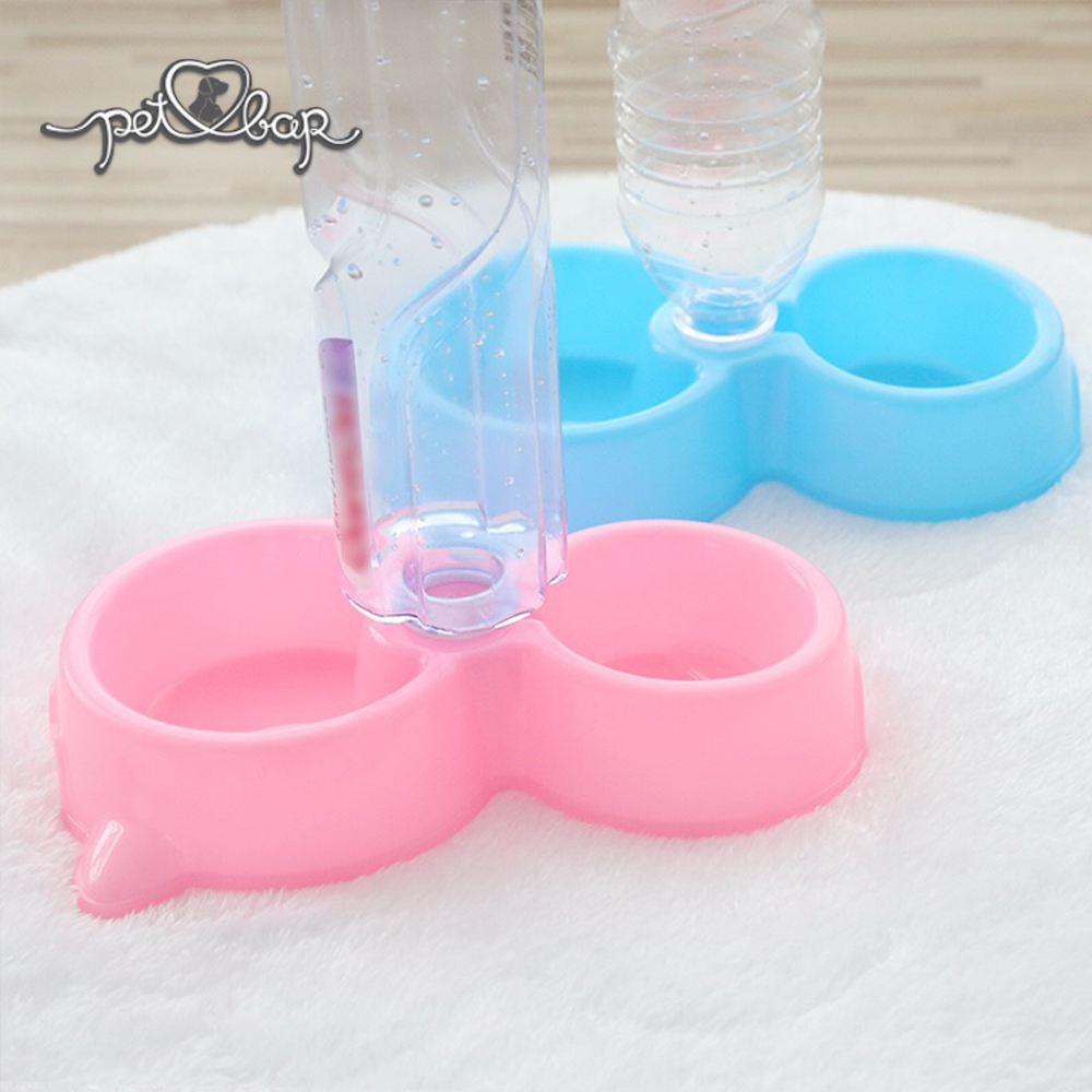 [Hoàn Tiền 10%] Bát ăn đôi hình mèo dễ thương cho thú cưng – Chén ăn kèm cấp nước tự động cho chó mèo dẽ tháo lắp