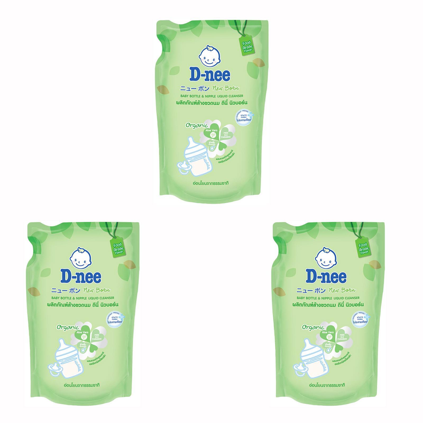 3 túi nước rửa bình sữa Dnee hữu cơ dạng túi 600ml
