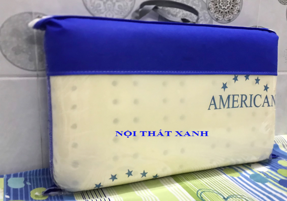 Gối cao su non american ovan 40x60cm, êm ái thoáng mát