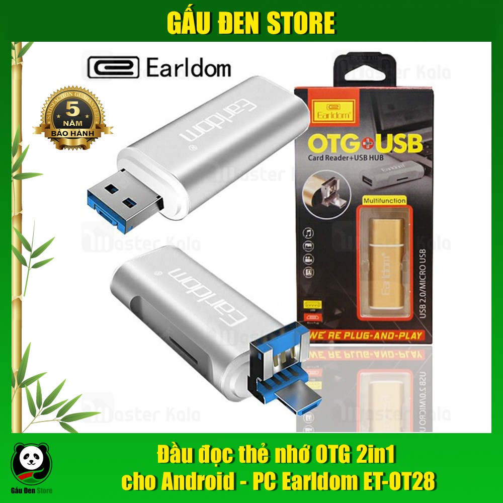 Đầu đọc thẻ nhớ otg 2in1 cho android - pc earldom et-ot28 chất lượng đảm bảo an toàn đến sức khỏe người sử dụng cam kết hàng đúng mô tả