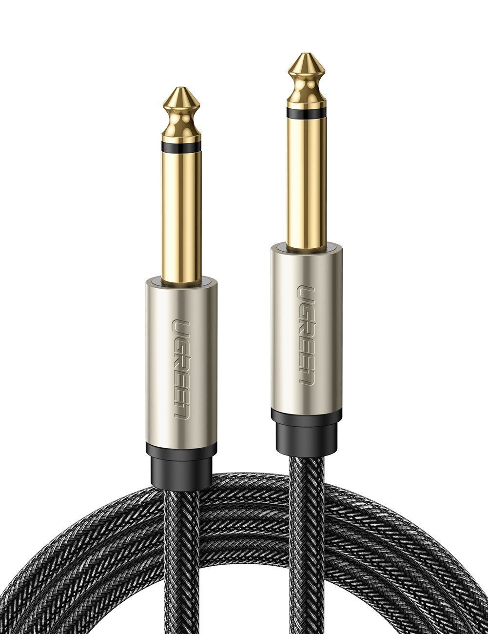 Ugreen 10636 1m màu xám cáp 6.5mm ts âm thanh pro audio đầu mạ vàng 24k av128 10636