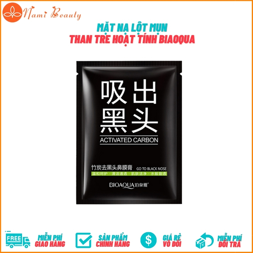 Mặt Nạ Lột Mụn Than Tre Hoạt Tính Dạng Gói, Gel Lột Mụn Đầu Đen, Mụn Cám Giúp Thải Độc Chì, Se Khít Lỗ Chân Lông, Sáng Da Sạch Mụn, Kem Lột Mụn - Nami Beauty