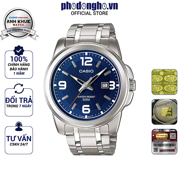 Đồng hồ nam dây kim loại casio anh khuê mtp-1314d-2avdf