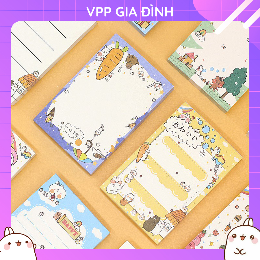 Giấy ghi chú giấy note cô gái thỏ tập 50 tờ