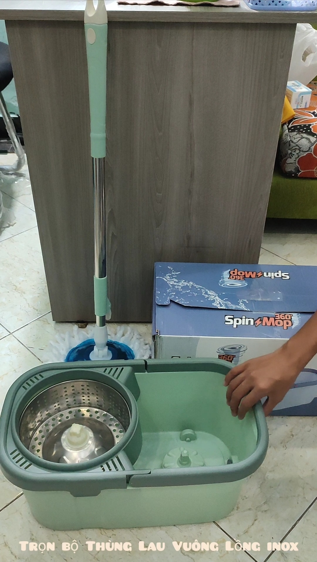 Trọn bộ thùng lau nhà 360 độ