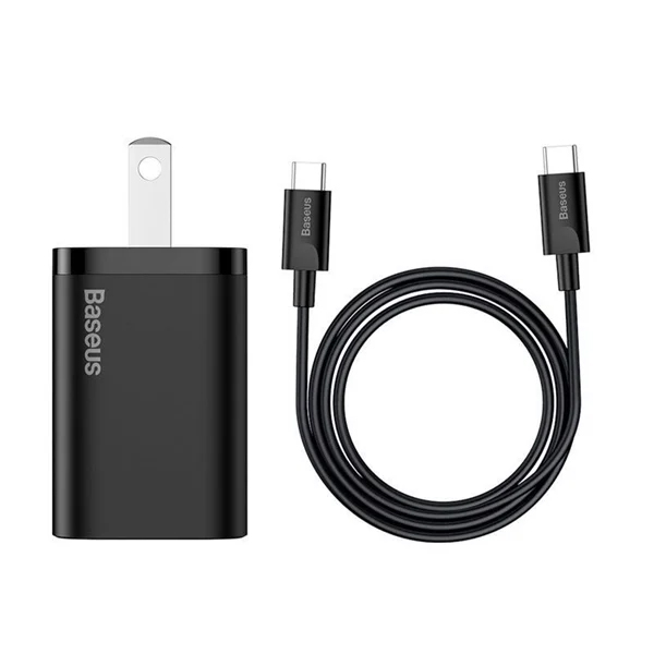 Bộ cốc sạc nhanh kèm cáp c to c baseus super si quick charger 1c 25w sets