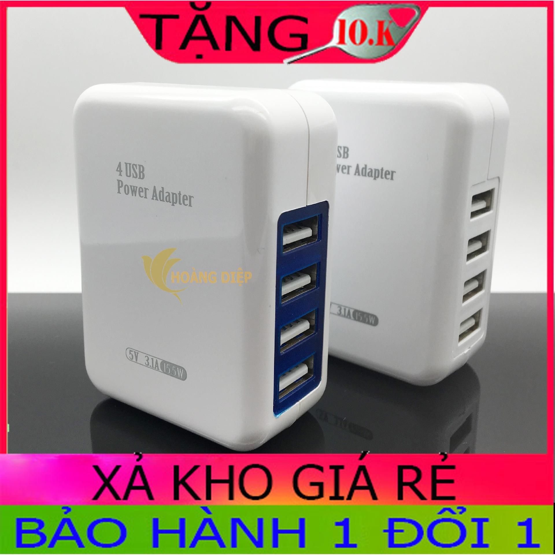 Cốc sạc nhanh 5v 3.1a bộc sạc đa cổng 4 usb sạc cực nhanh-tiện sử dụng