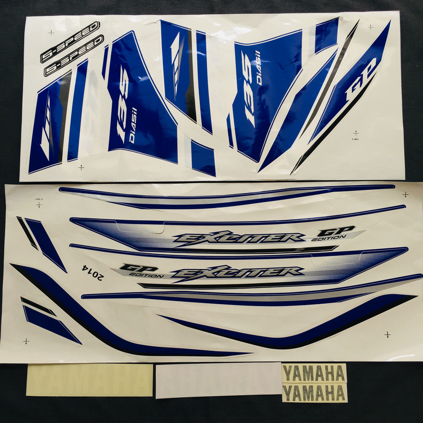 [CHUYÊN TEM] TEM RỜI DÁN XE EXCITER 135CC 5 SỐ ĐỜI 2011 ĐẾN 2015 3 LỚP CAO CẤP (MÀU XANH CHỮ TRẮNG)