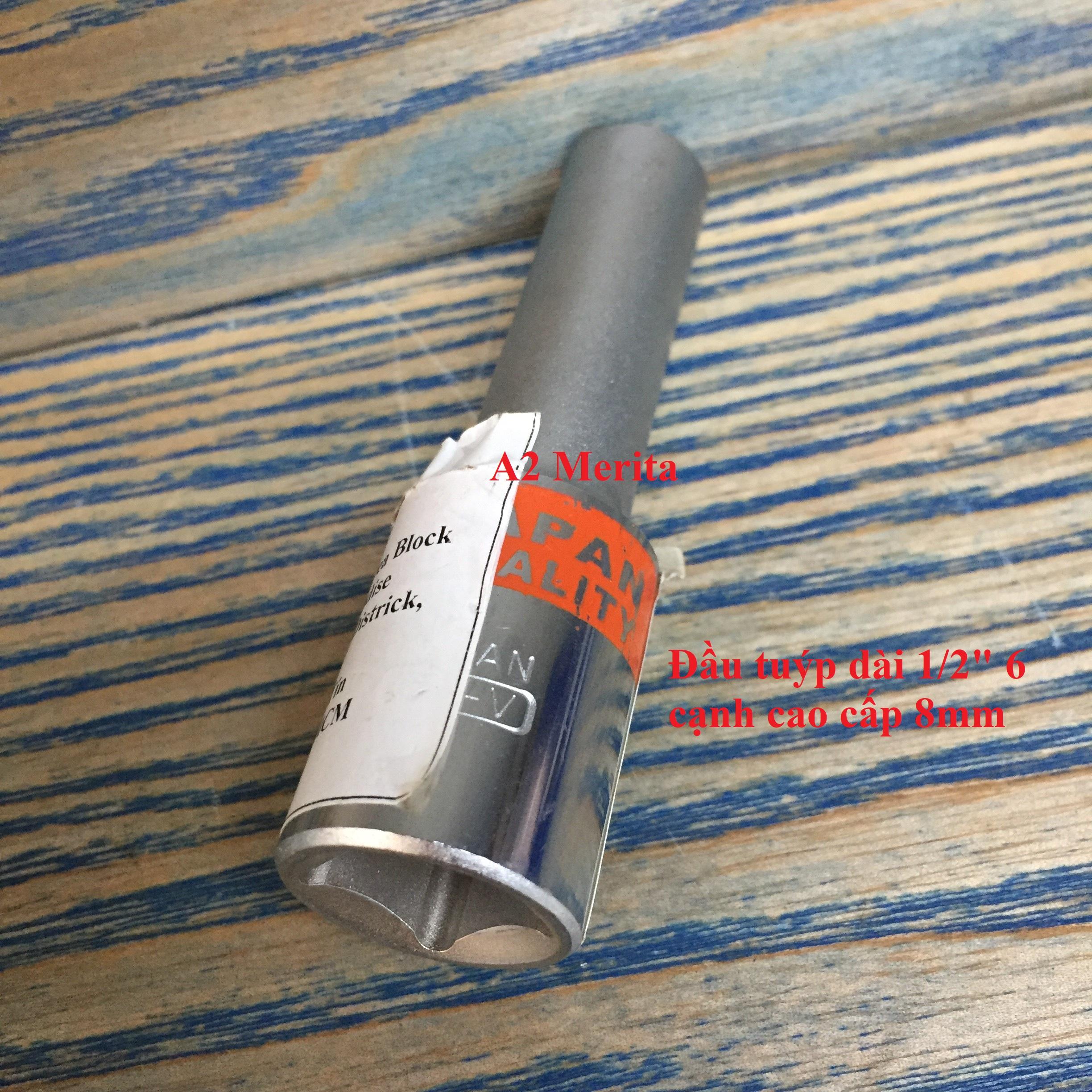 Đầu tuýp dài 1/2" 6 cạnh cao cấp 8mm asaki ak-6547
