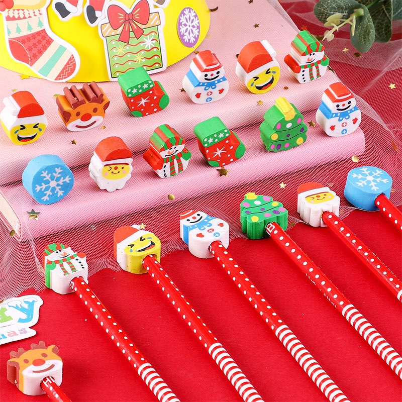 10 chiếc bút chì đầu tẩy noel
