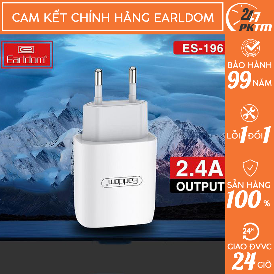 Sạc bộ sạc nhanh 20w 2 cổng usb earldom es-196