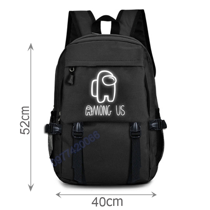 căp Among us, balo đi học game among us - ma sói không gian phản quang- loại cao cấp may 3 lớp 4 ngăn ( có ngặn đựng laptop)