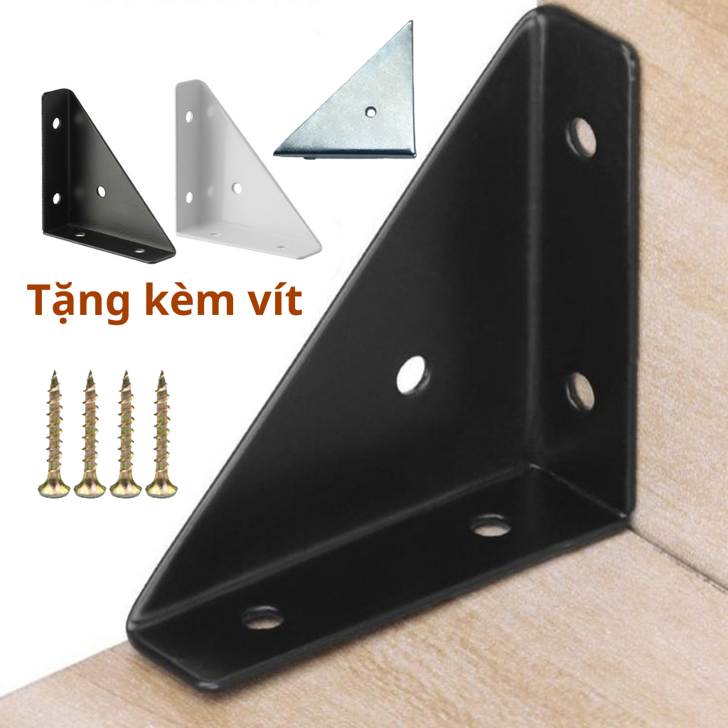 Ke Góc Vuông 90 3 Mặt, Giá Đỡ Góc Vuông Đồ Nội Thất Sơn Tĩnh Điện Cao Cấp (Tặng Kèm Vít)