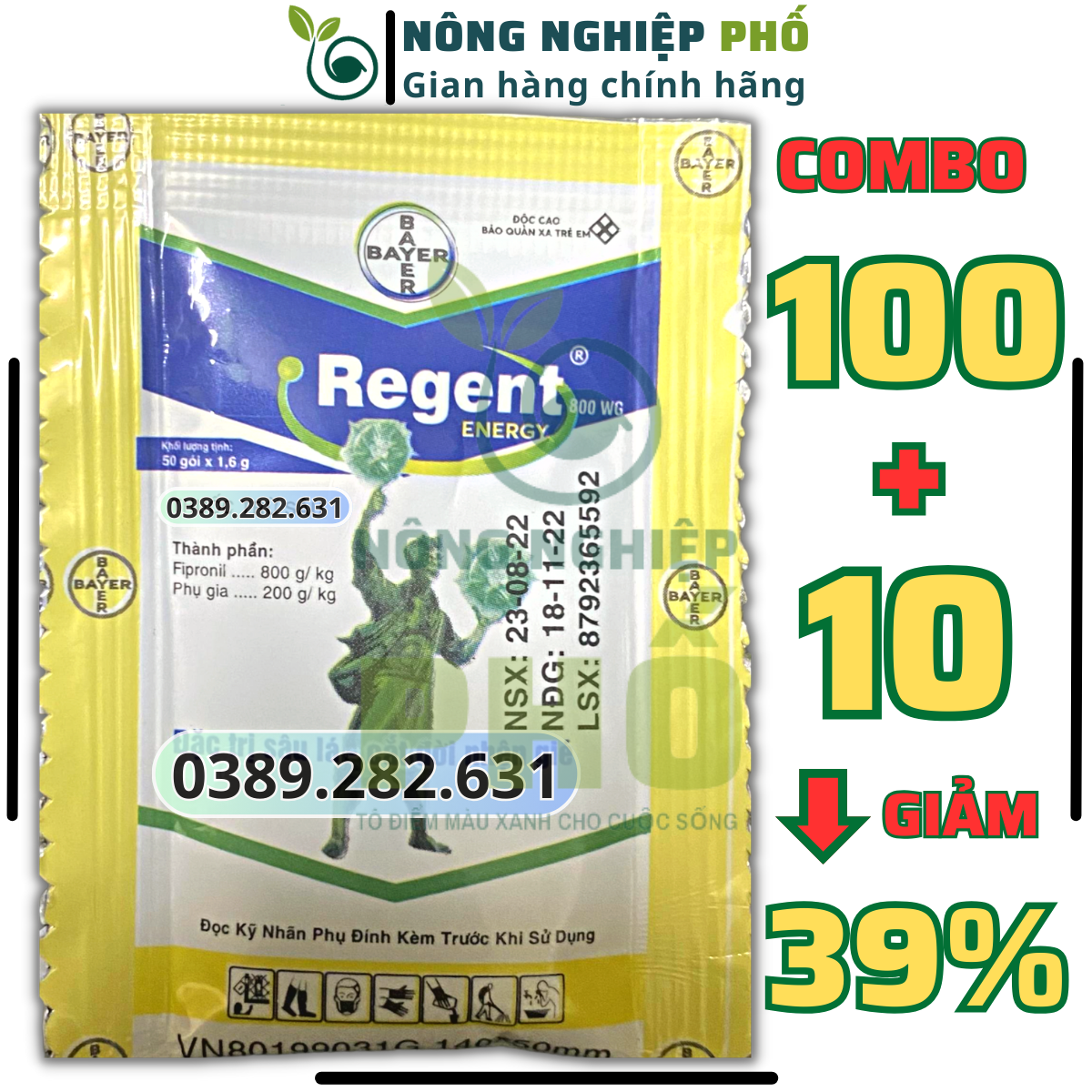 TẶNG 10 COMBO 100 Chế phẩm Regent 800wg diệt sạch kiến, gián, muỗi, bọ chét, mạt gà, mối, Chế phẩm d