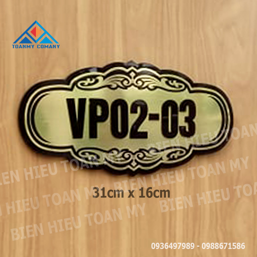 Biển  số nhà đẹp - Biển số nhà bằng đồng - Biển số nhà đồng mica - Biển số nhà snag trọng Kích thước 31cm x 16cm