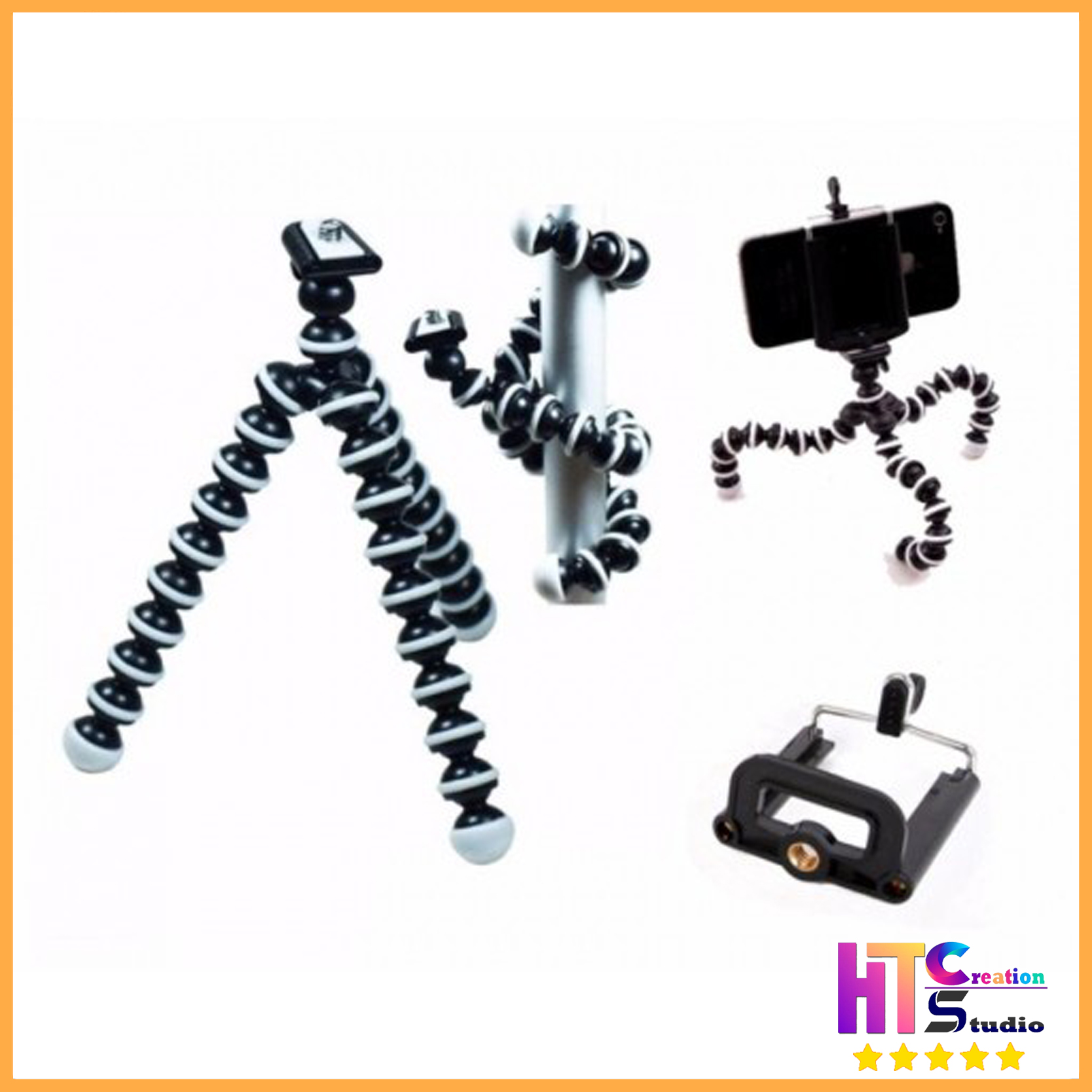 Tripod mini chân xoắn bạch tuộc máy ảnh, điện thoại - Tặng kèm kẹp điện thoại.