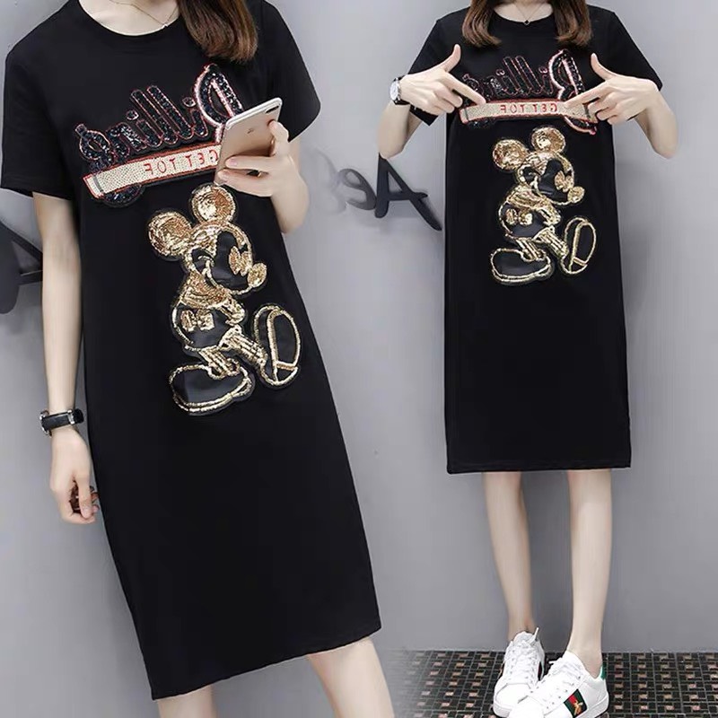 [HCM]CÁ TÍNH THOẢI MÁI VỚI ĐẦM PHOM SUÔNG IN HÌNH CHUỘT MICKEY 1N2
