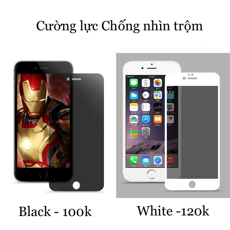 ( KÈM GIẤY LAU) Cường lực chống nhìn trộm lphone 6/ 7P/8P/X/Xs/11pro/Xr/11/Xsmax/11promax/12/12pro/12promax