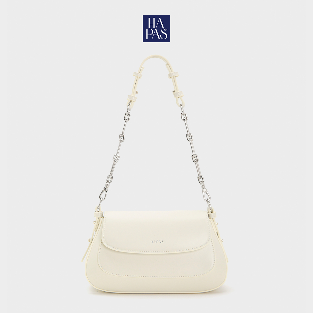 Túi xách nữ Hobo Nắp Gập Chain Handle Sz 23 White HAPAS - TDV24037