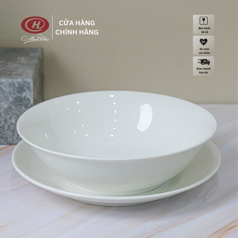 Bát Tô Loe Trắng Trơn - Sứ Minh Châu