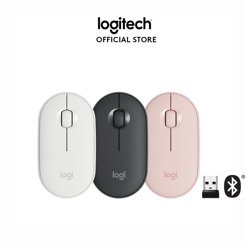 Chuột máy tính Logitech PEBBLE M350 mỏng nhẹ không dây kết nối Bluetooth 1000DPI Hàng chính hãng Bảo Hành 12 Tháng Lỗi 1 Đổi 1