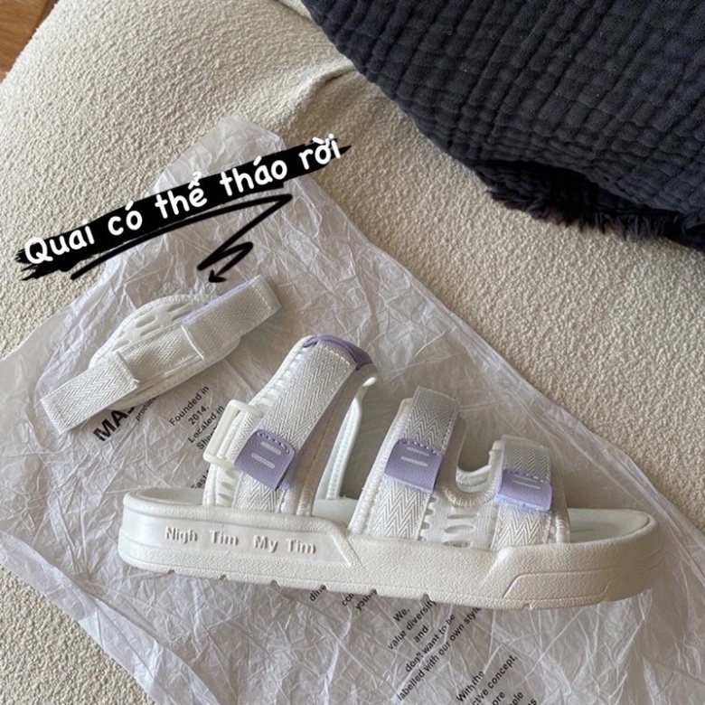 Dép Sandal Ulzzang Mix Tím Quai Tháo Rời Học Sinh